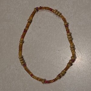 Red and Orange Seed Bead Bracelet